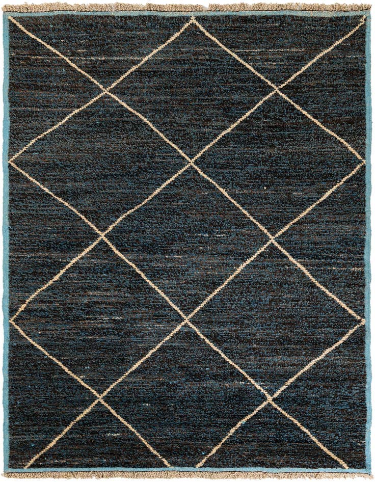 Detail image of 6' 1 x 9' 6 Hand Knotted Moroccan Wool Rug