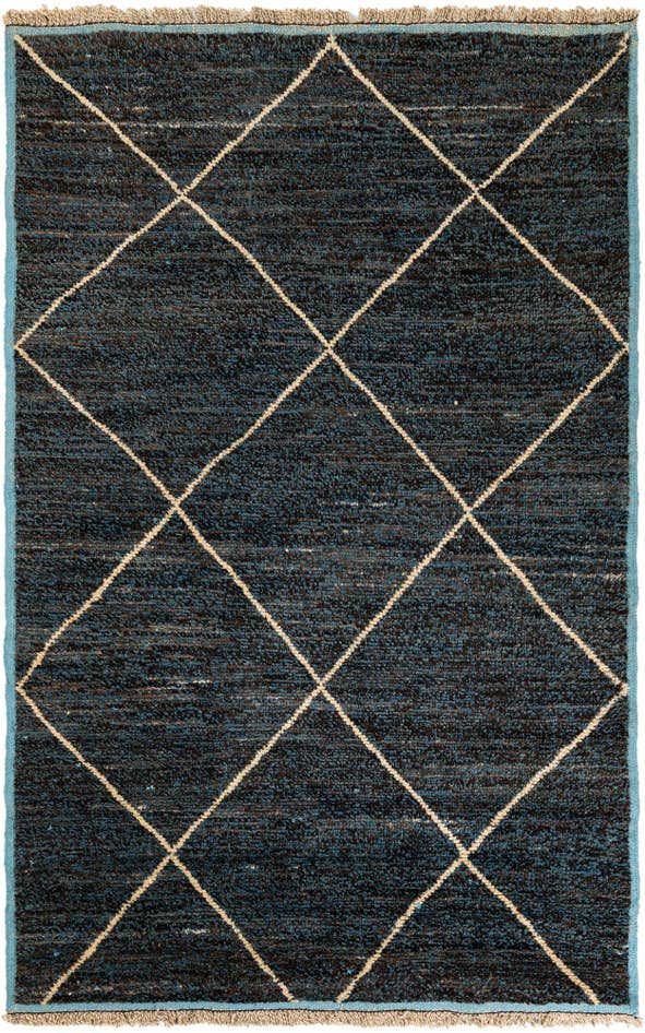 Detail image of 6' 1 x 9' 6 Hand Knotted Moroccan Wool Rug