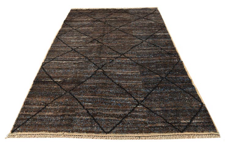 Detail image of 6' 4 x 9' 4 Hand Knotted Moroccan Wool Rug