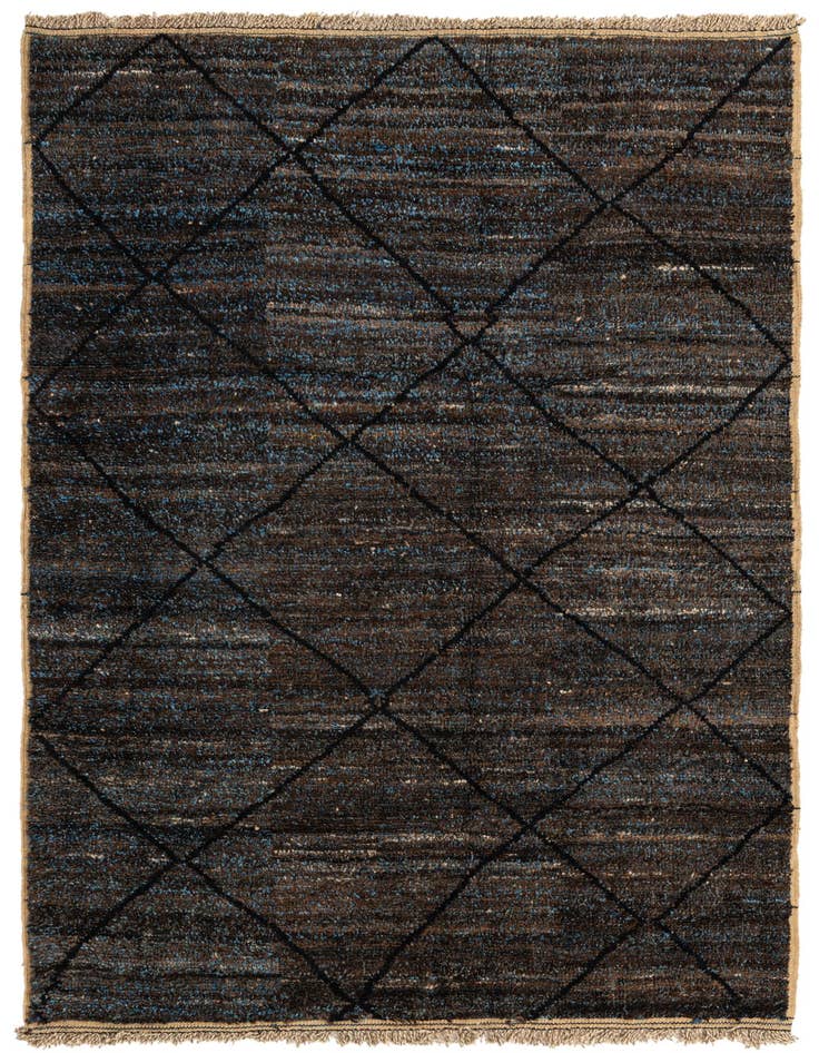 Detail image of 6' 4 x 9' 4 Hand Knotted Moroccan Wool Rug