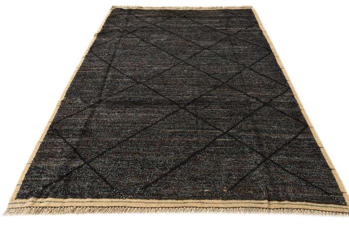 5' 11 x 9' 3 Hand Knotted Moroccan Wool Rug