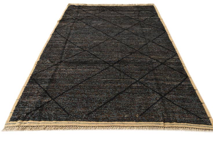 Detail image of 5' 11 x 9' 3 Hand Knotted Moroccan Wool Rug