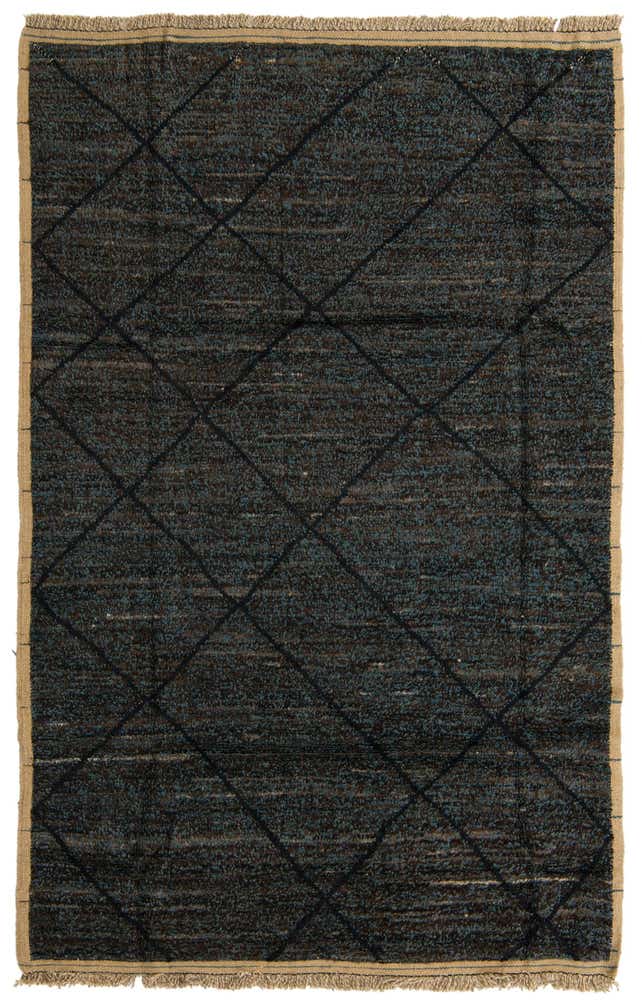 5' 11 x 9' 3 Hand Knotted Moroccan Wool Rug