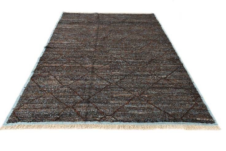 Detail image of 6' 1 x 8' 11 Hand Knotted Moroccan Wool Rug