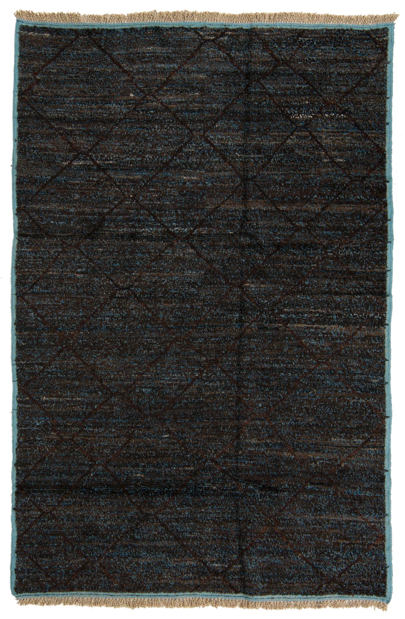 6' 1 x 8' 11 Hand Knotted Moroccan Wool Rug