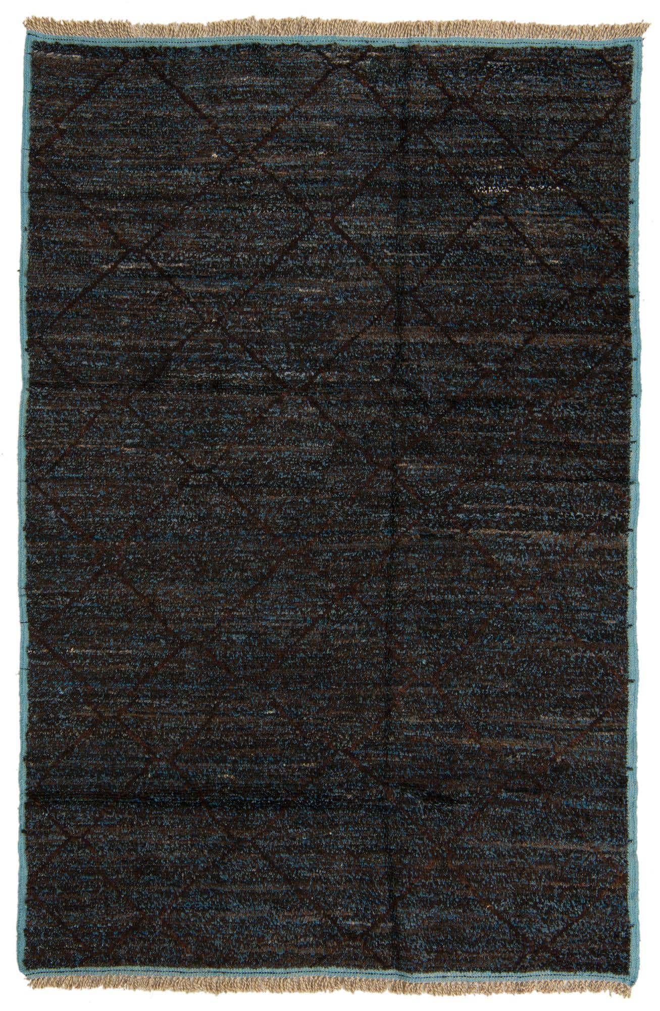 6' 1 x 8' 11 Hand Knotted Moroccan Wool Rug