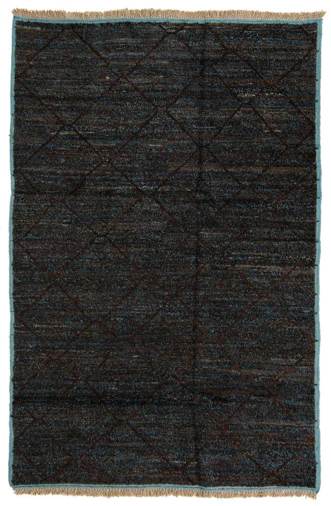 6' 1 x 8' 11 Hand Knotted Moroccan Wool Rug