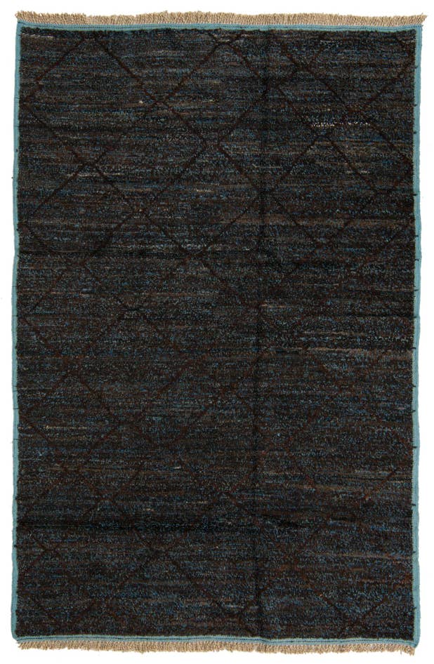 Detail image of 6' 1 x 8' 11 Hand Knotted Moroccan Wool Rug