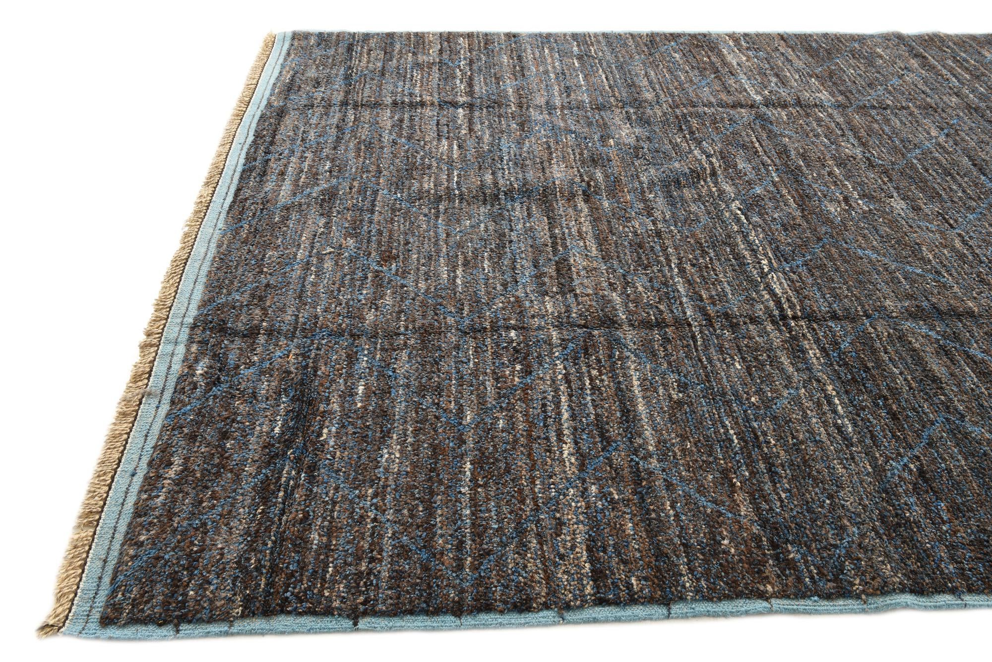 8' 10 x 12' 8 Hand Knotted Moroccan Wool Rug