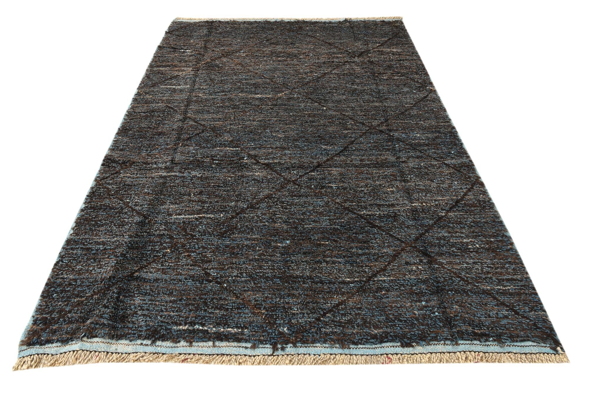 6' 2 x 9' 7 Hand Knotted Moroccan Wool Rug