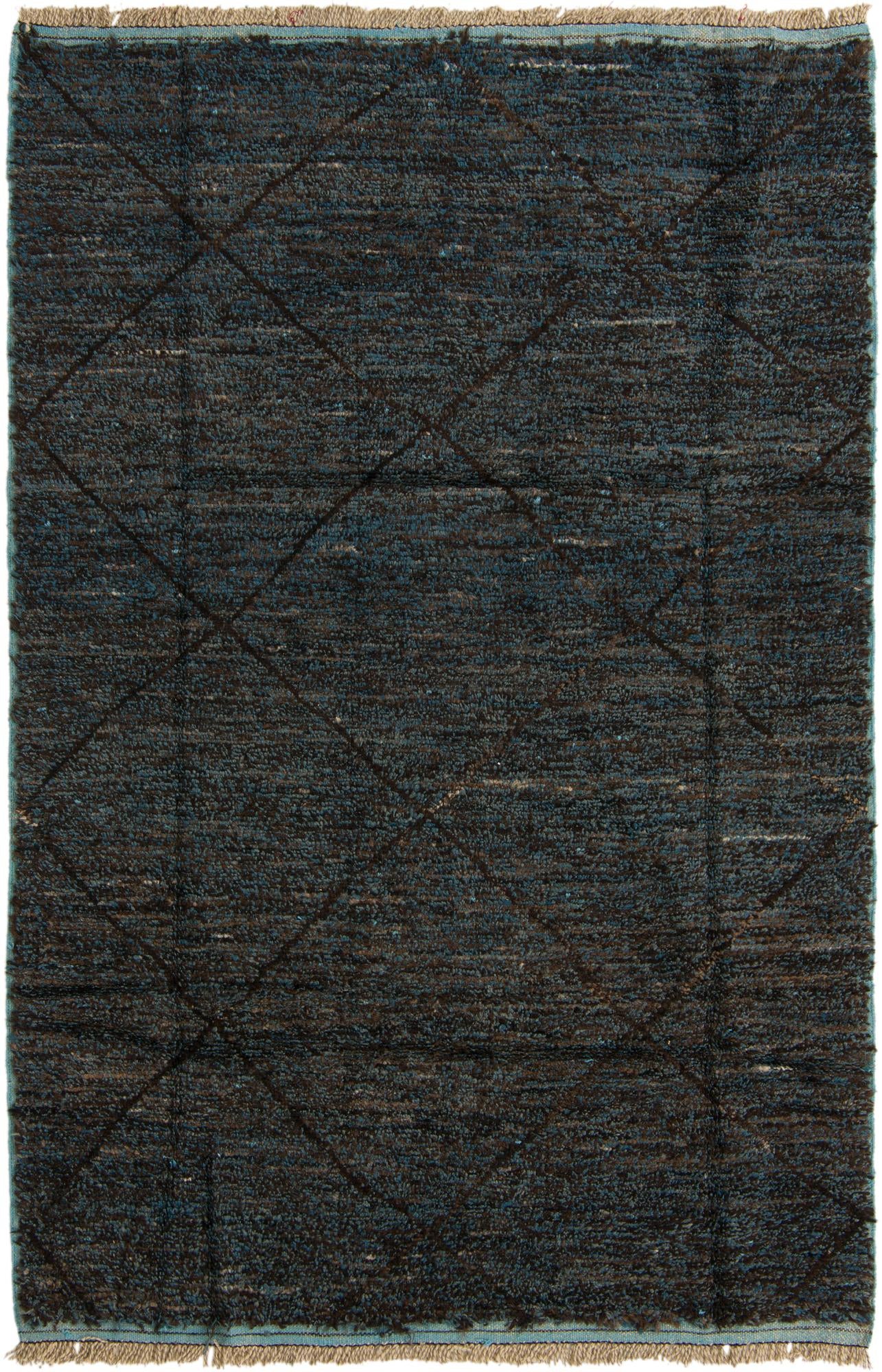 6' 2 x 9' 7 Hand Knotted Moroccan Wool Rug