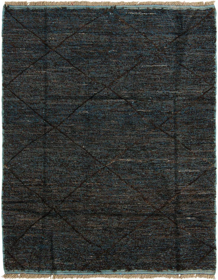 Detail image of 6' 2 x 9' 7 Hand Knotted Moroccan Wool Rug