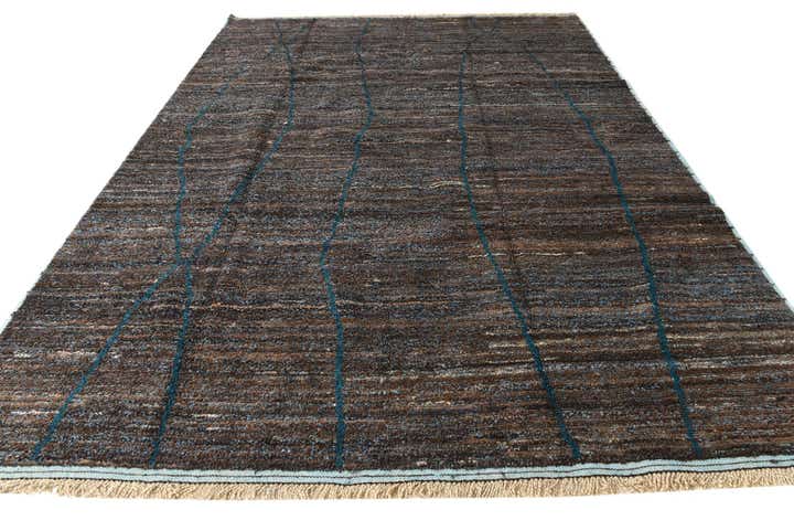 9' x 12' 5 Hand Knotted Moroccan Wool Rug