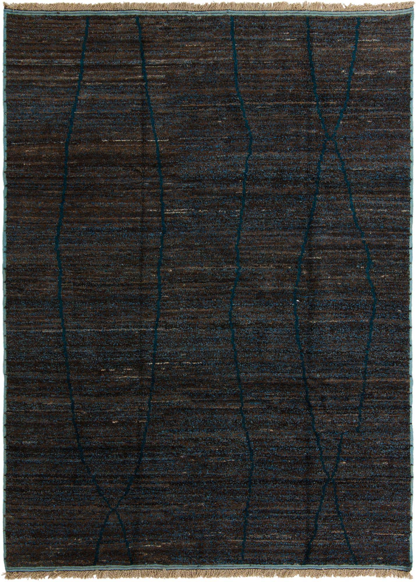 9' x 12' 5 Hand Knotted Moroccan Wool Rug