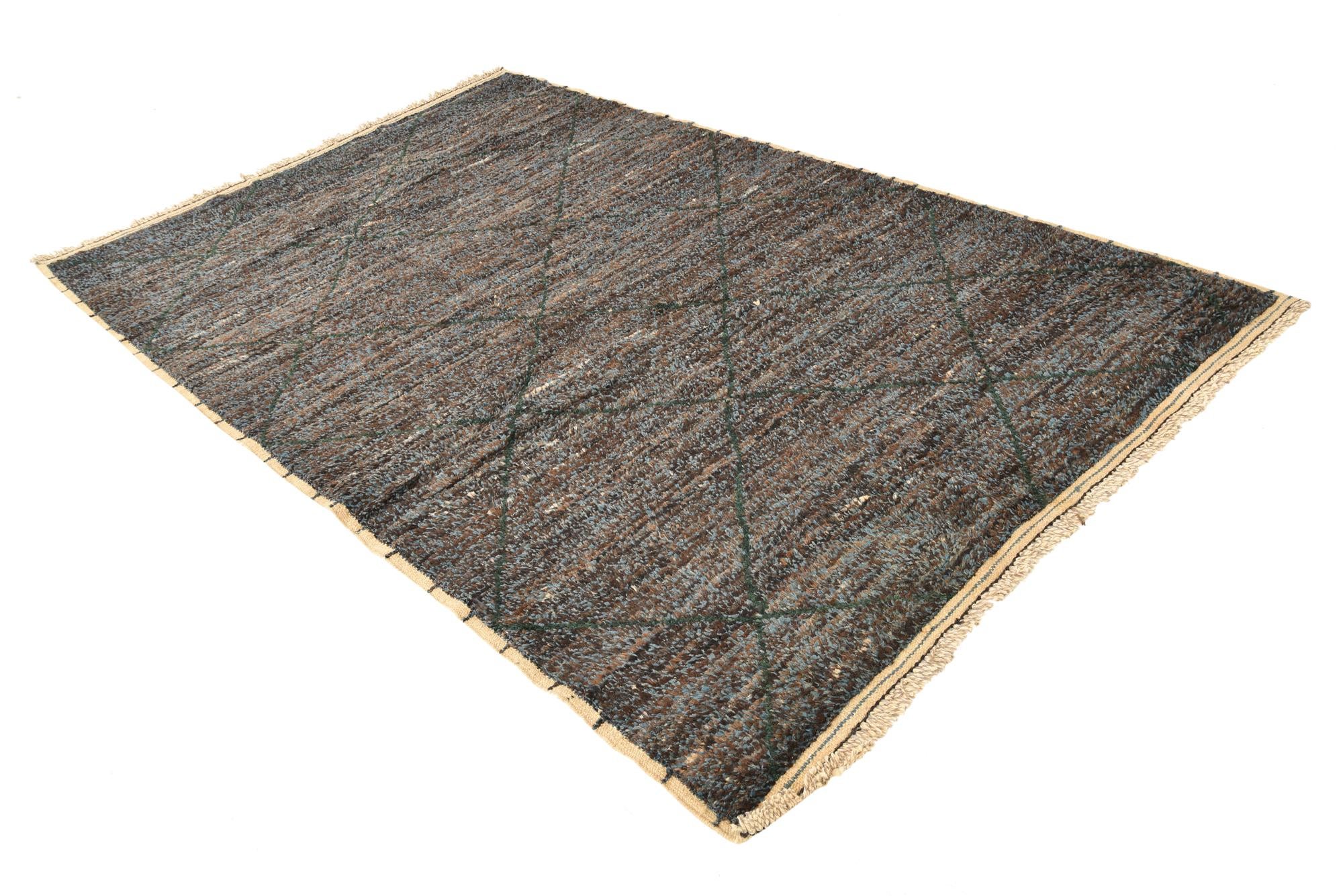 6' x 9' 9 Hand Knotted Moroccan Wool Rug