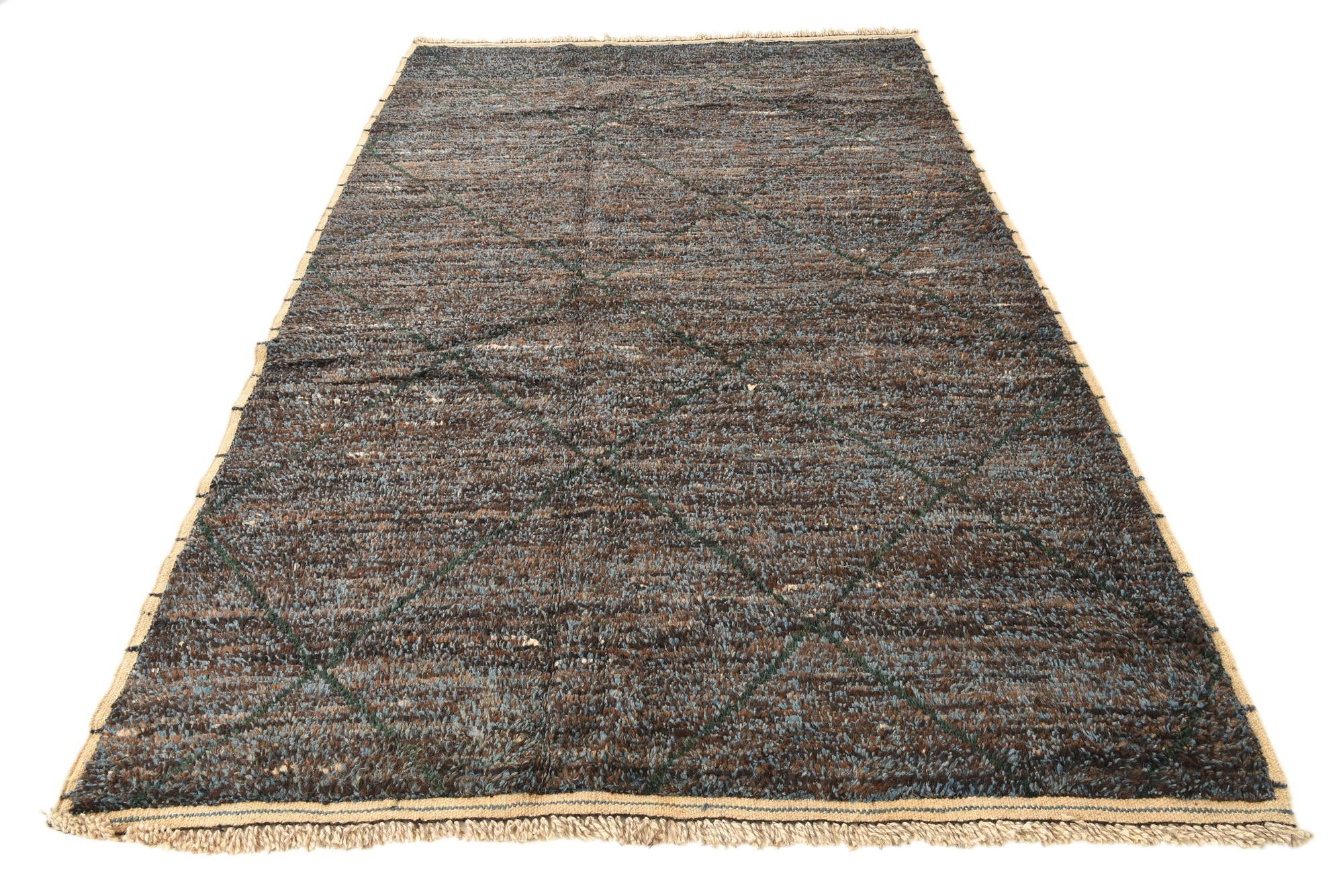 6' x 9' 9 Hand Knotted Moroccan Wool Rug