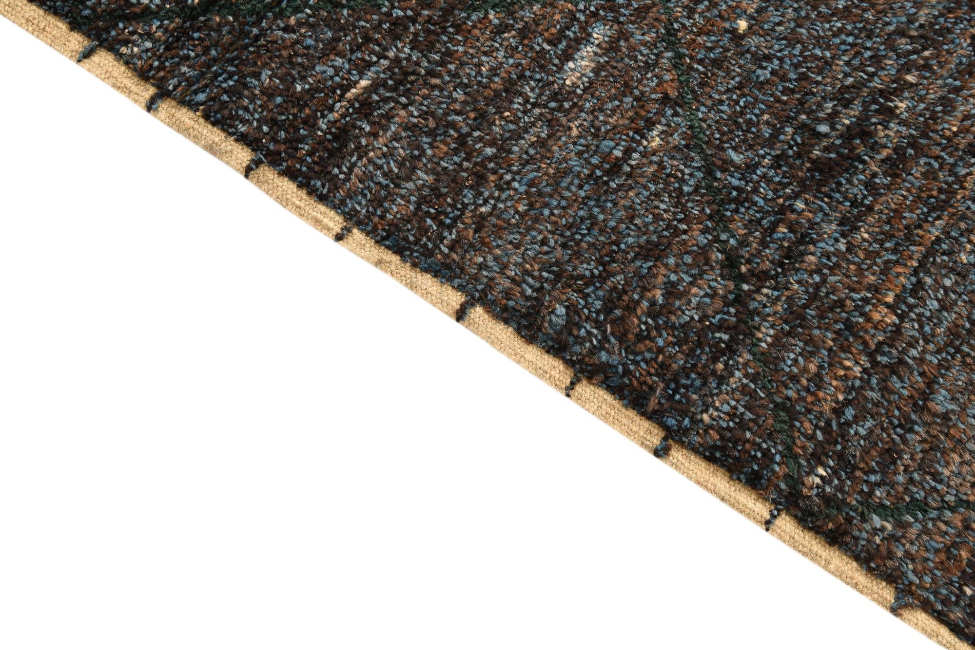 6' x 9' 9 Hand Knotted Moroccan Wool Rug