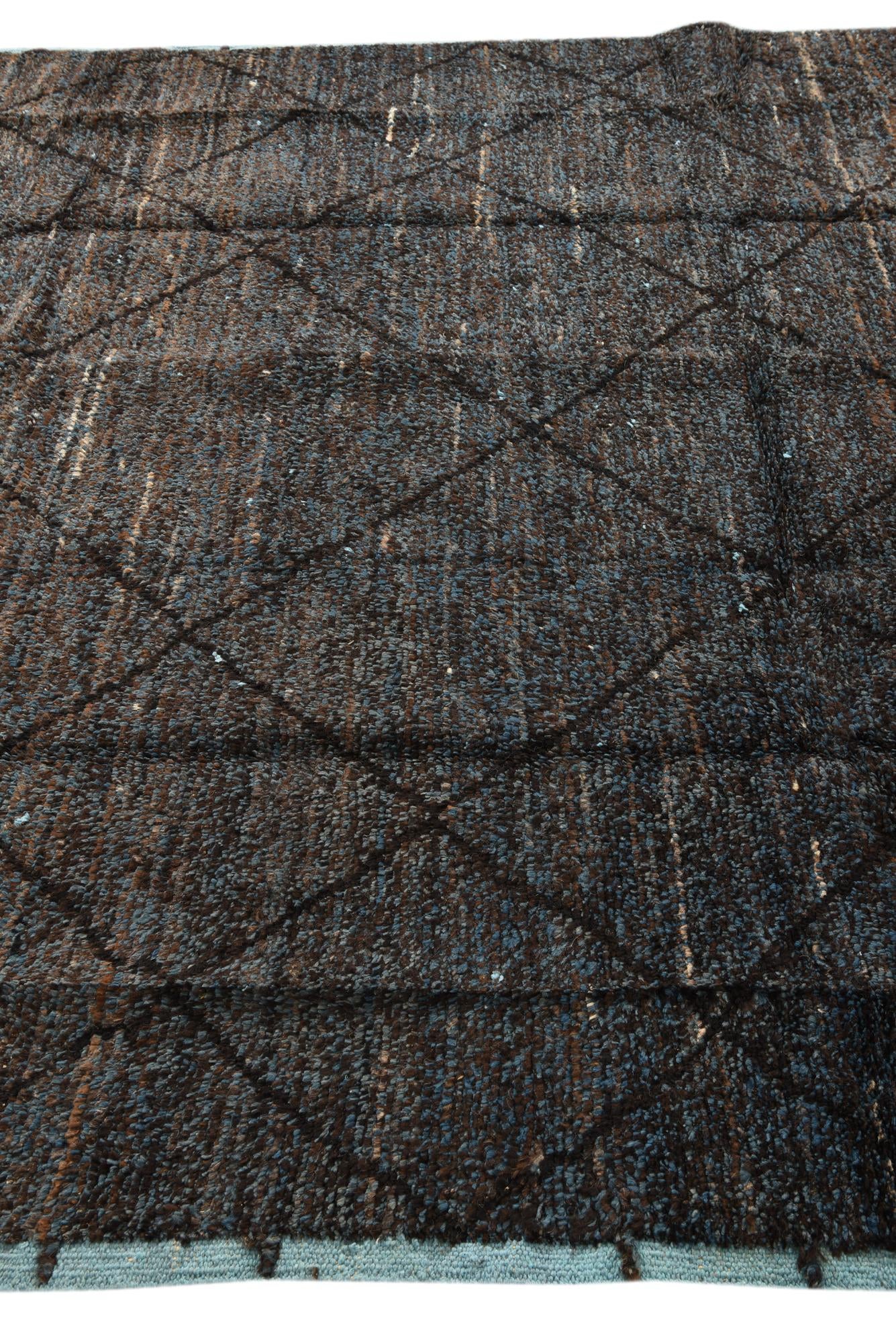 8' x 10' 9 Hand Knotted Moroccan Wool Rug