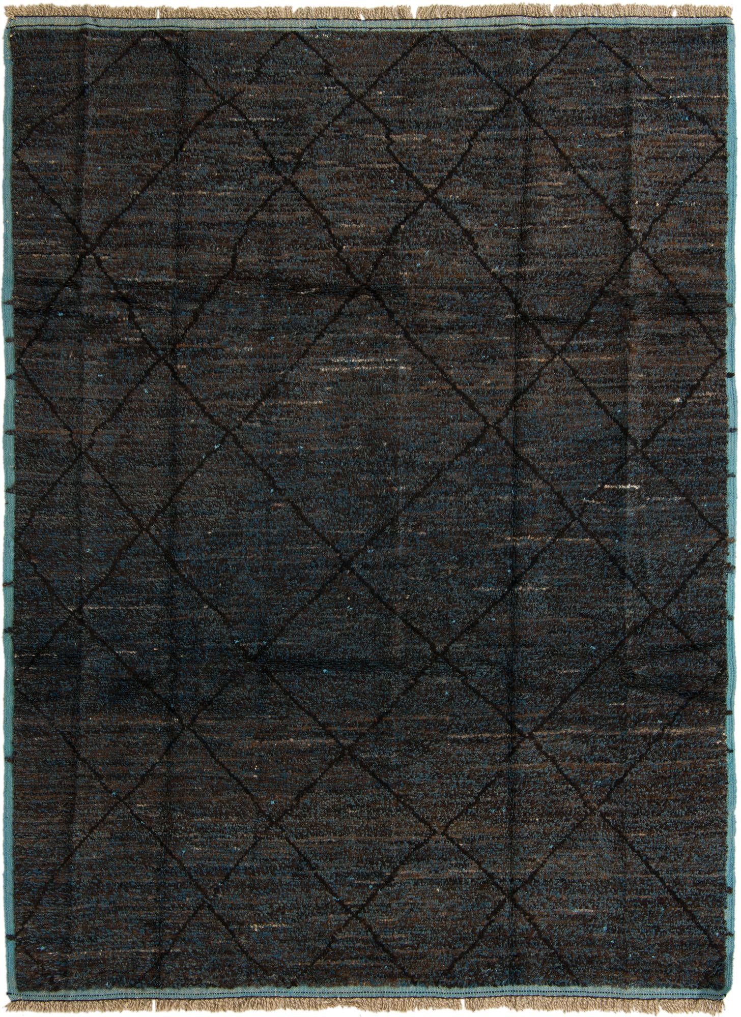 8' x 10' 9 Hand Knotted Moroccan Wool Rug