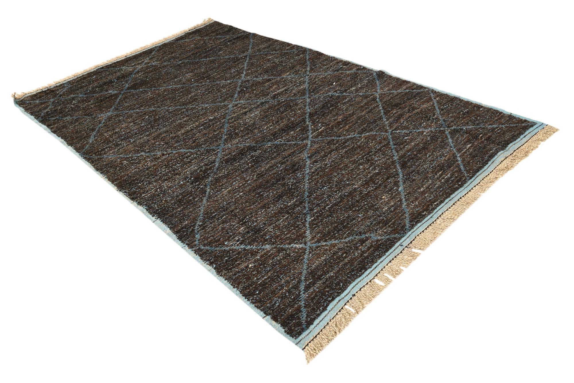 5' 10 x 9' 4 Hand Knotted Moroccan Wool Rug