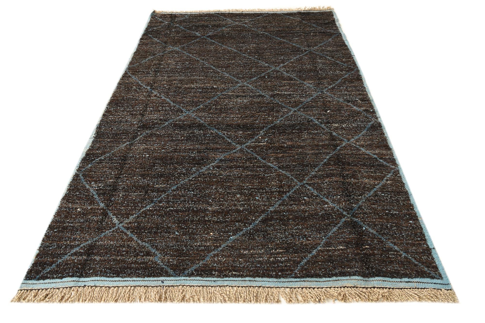 5' 10 x 9' 4 Hand Knotted Moroccan Wool Rug