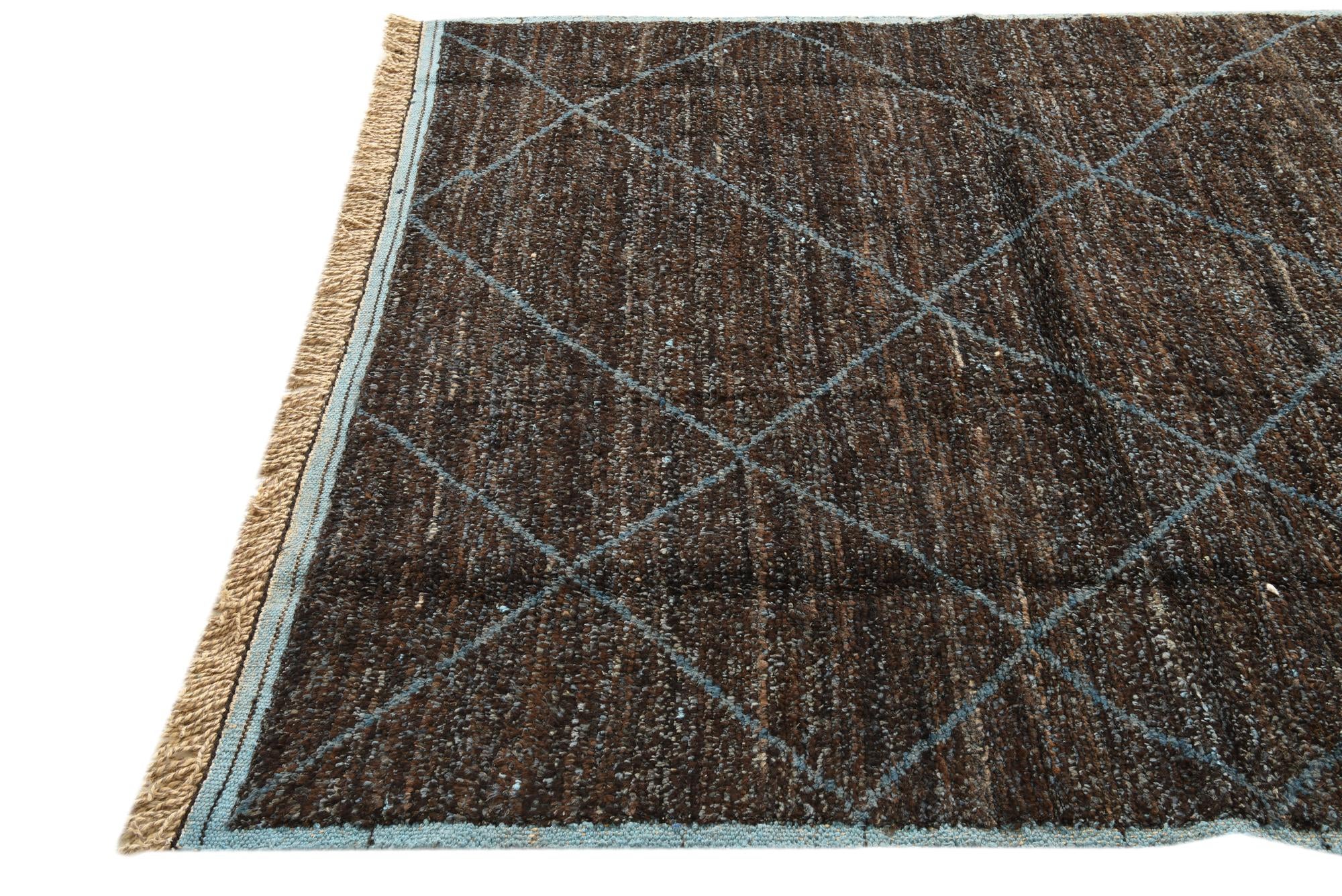 5' 10 x 9' 4 Hand Knotted Moroccan Wool Rug
