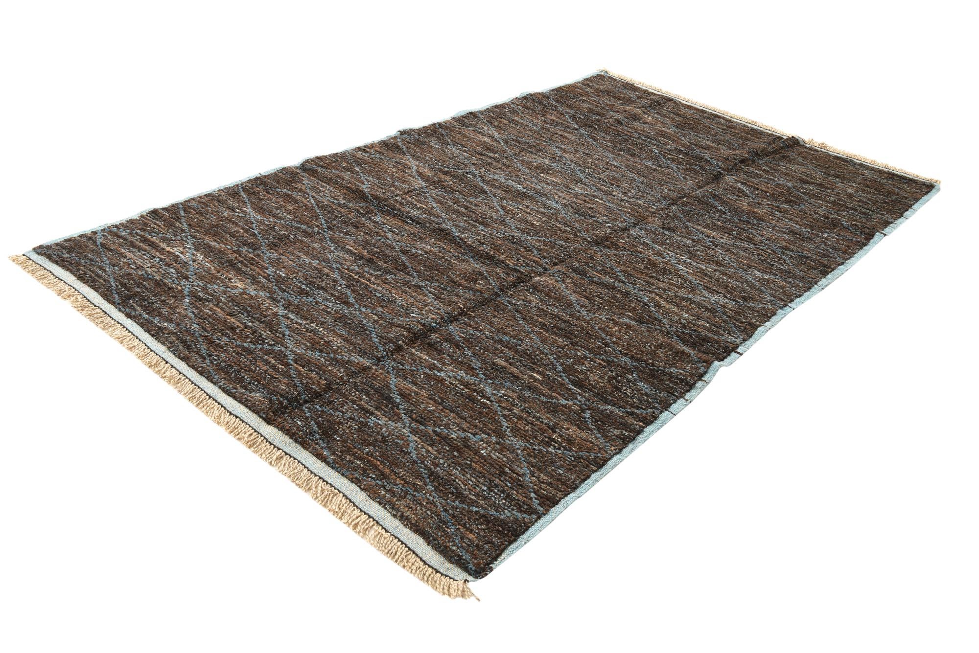 5' 10 x 9' 9 Hand Knotted Moroccan Wool Rug