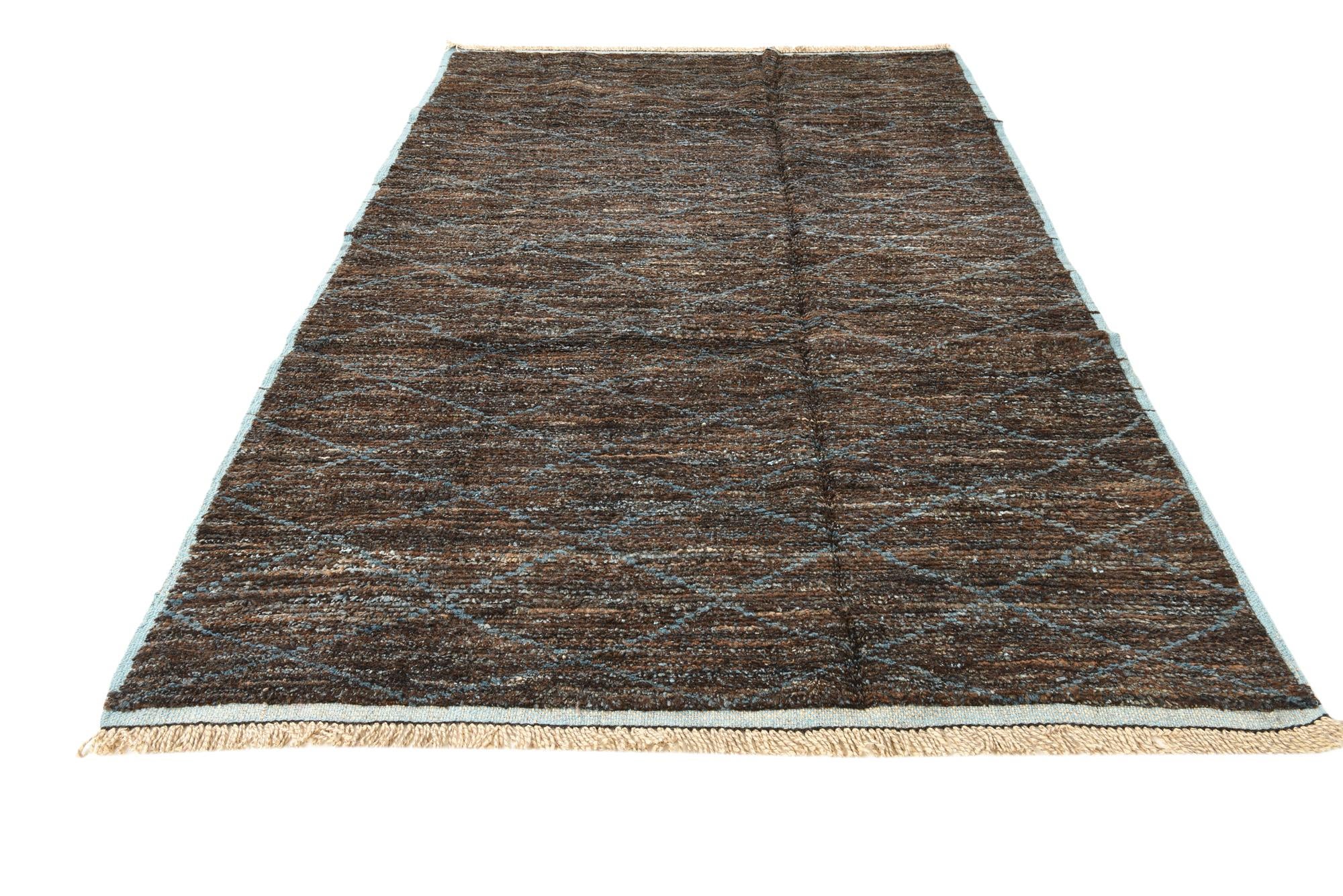 5' 10 x 9' 9 Hand Knotted Moroccan Wool Rug