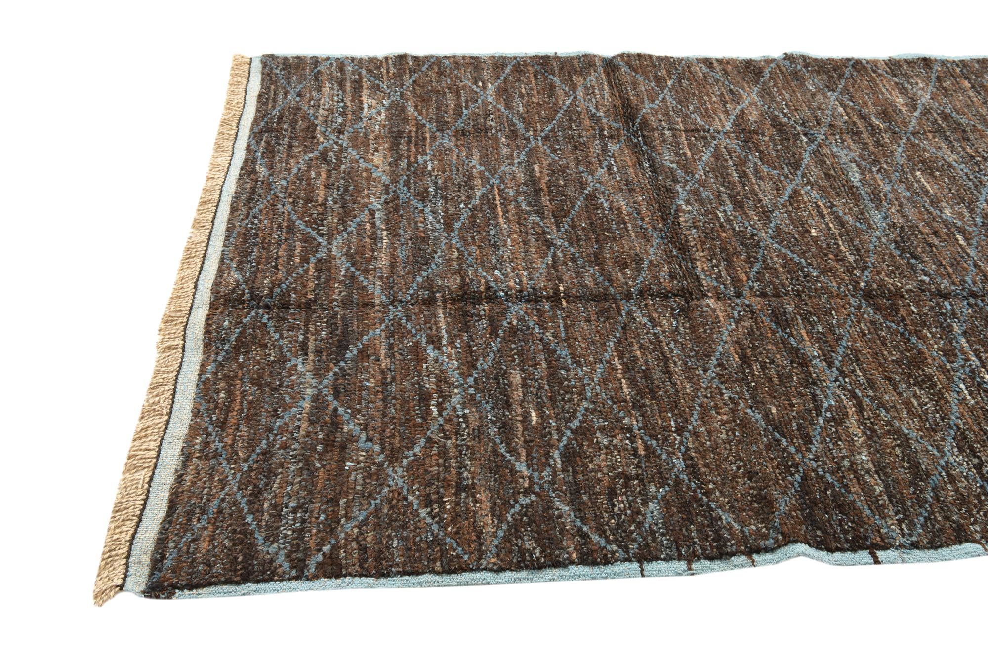 5' 10 x 9' 9 Hand Knotted Moroccan Wool Rug