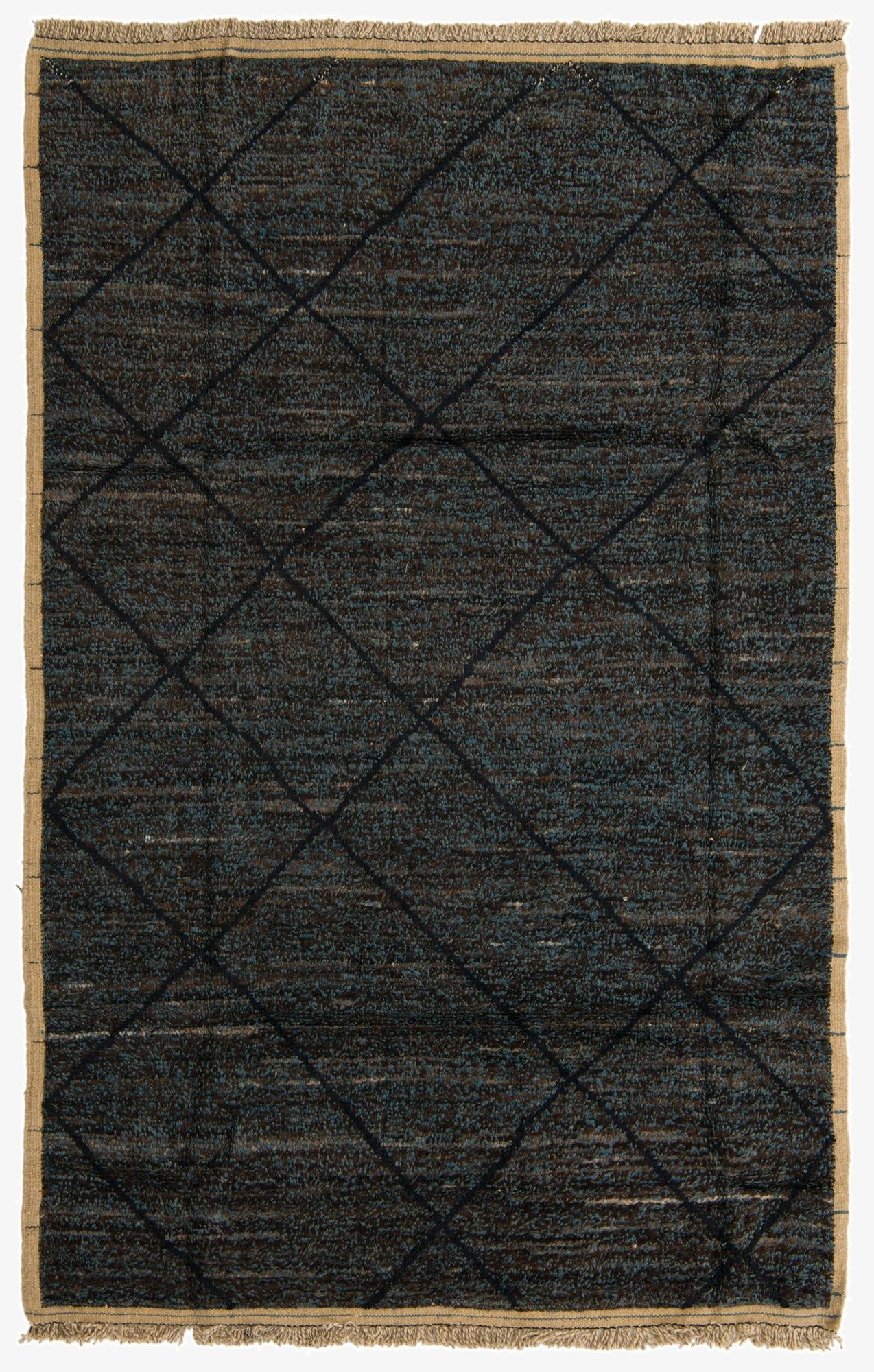 5' 11 x 9' 3  Hand Knotted Moroccan Wool Rug