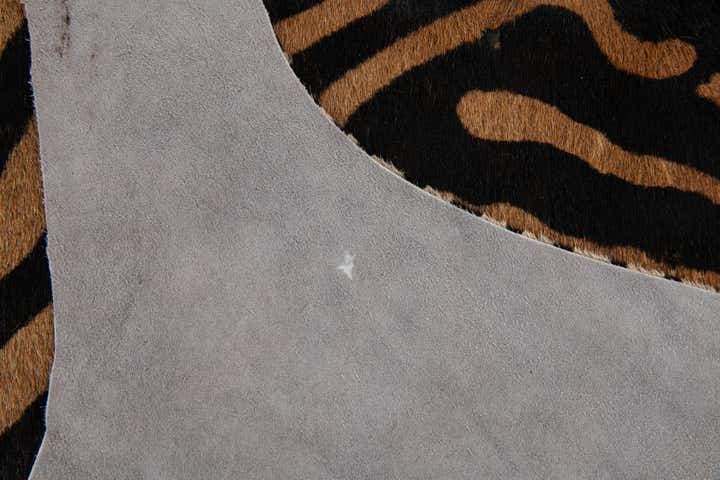 6' 5 x 7' Cowhide Leather Freeform Rug