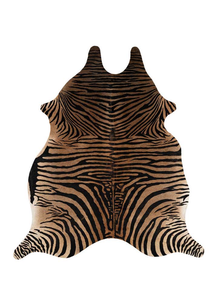 6' 5 x 7' Cowhide Leather Freeform Rug