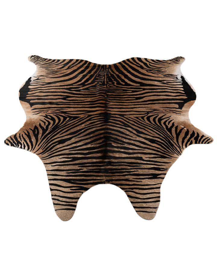 6' 3 x 6' 7 Cowhide Leather Freeform Rug