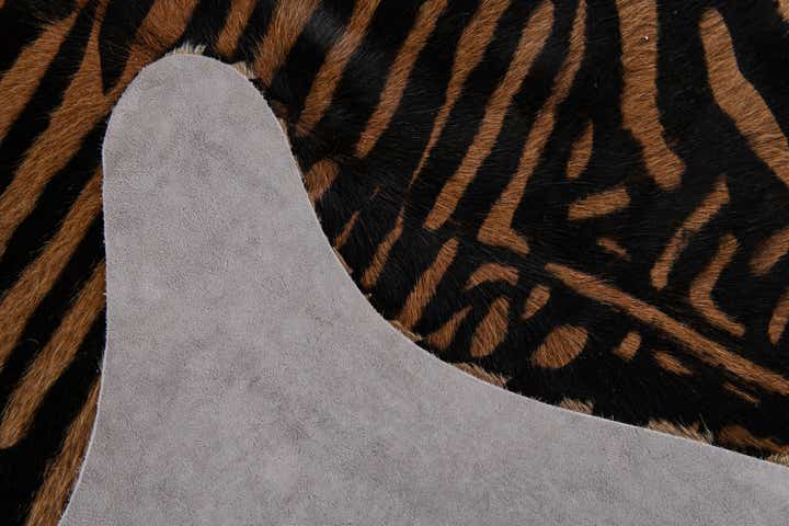 6' 3 x 6' 7 Cowhide Leather Freeform Rug