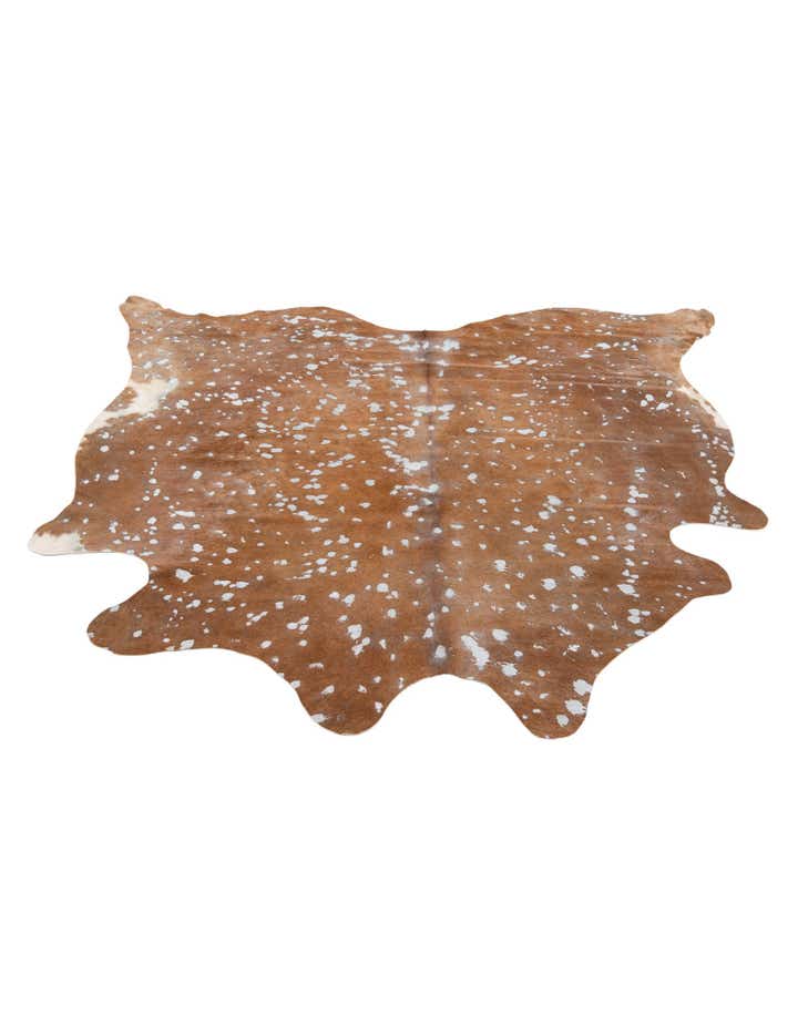 5' 10 x 6' 9 Cowhide Leather Freeform Rug