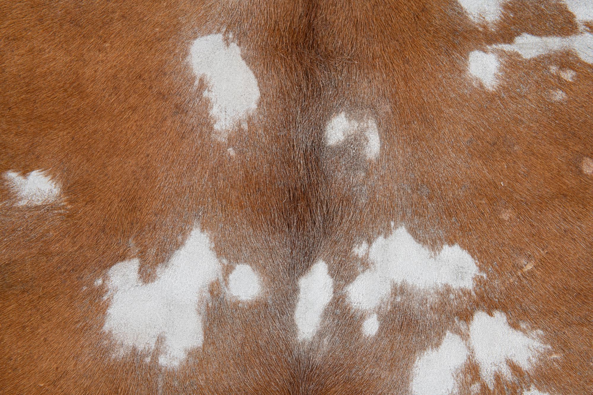 5' 10 x 6' 9 Cowhide Leather Freeform Rug