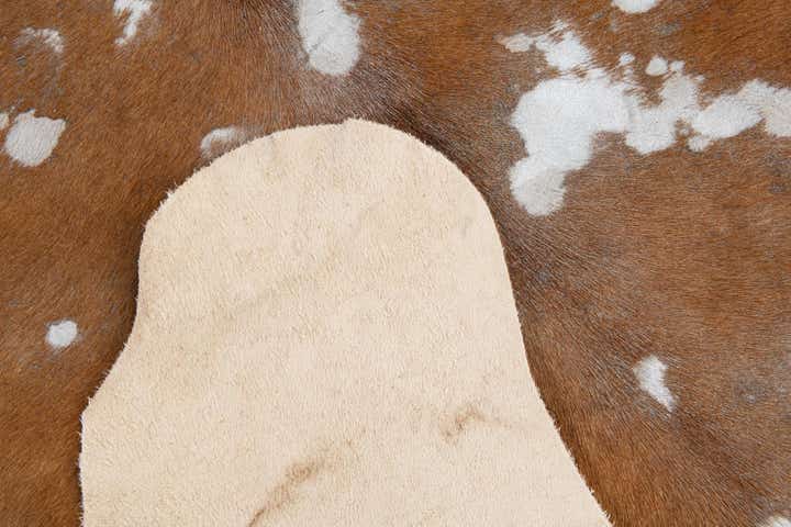 5' 10 x 6' 9 Cowhide Leather Freeform Rug