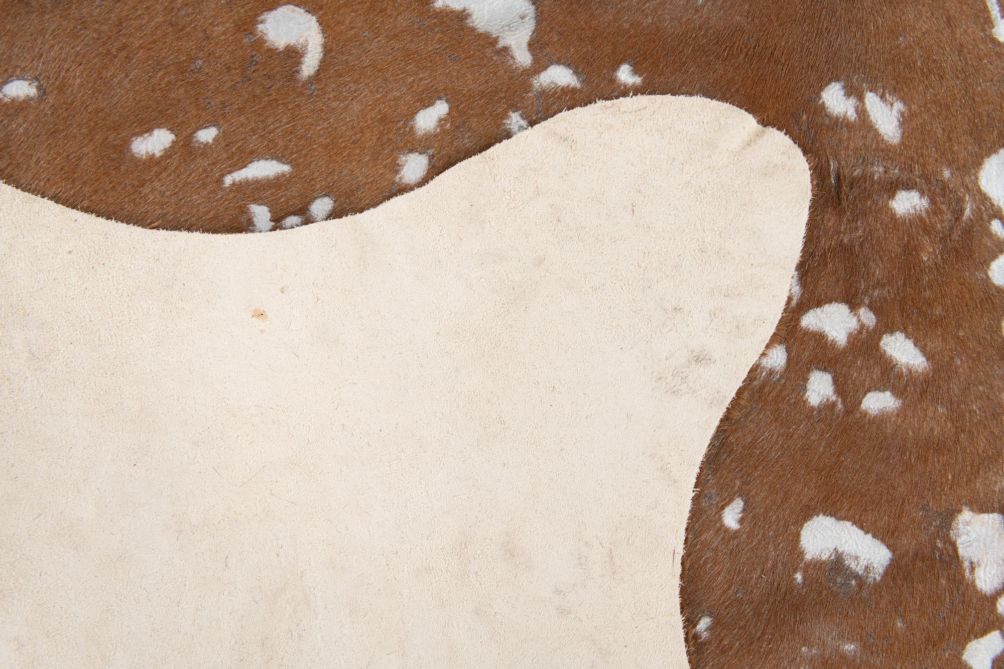 6' 2 x 6' 10 Cowhide Leather Freeform Rug