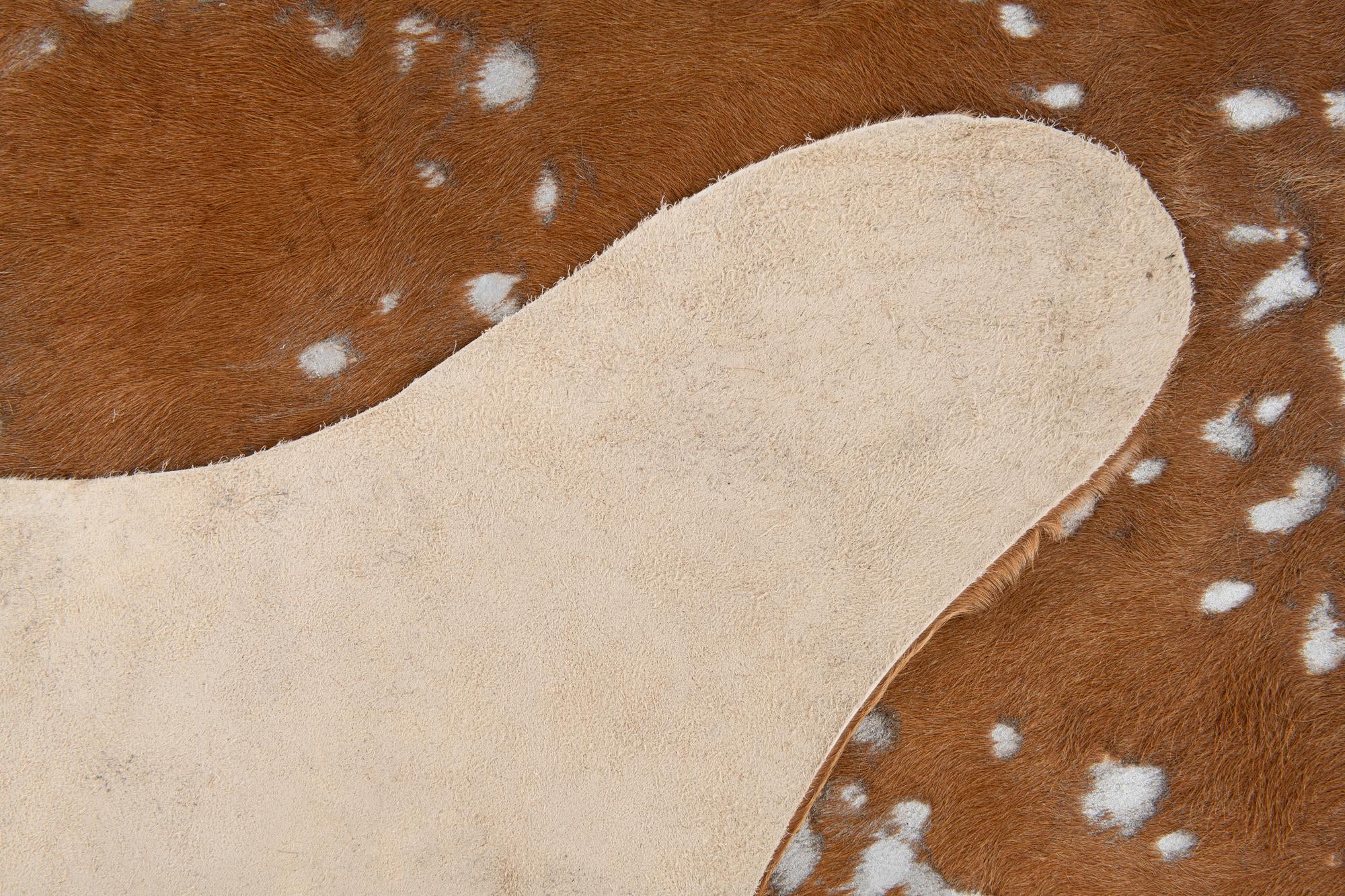7' x 7' Cowhide Leather Freeform Rug
