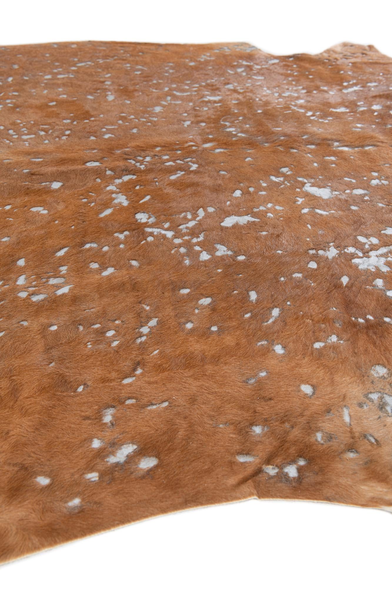 7' x 7' Cowhide Leather Freeform Rug