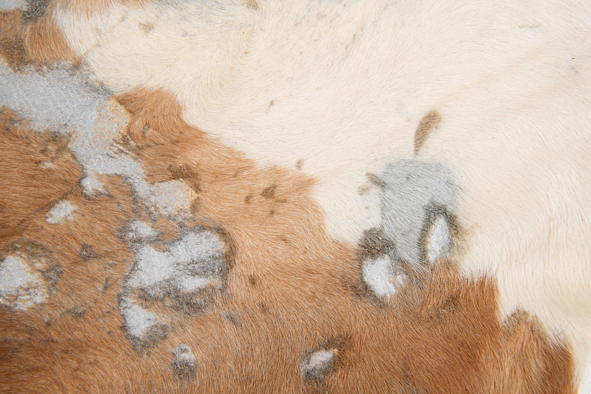 7' x 7' Cowhide Leather Freeform Rug