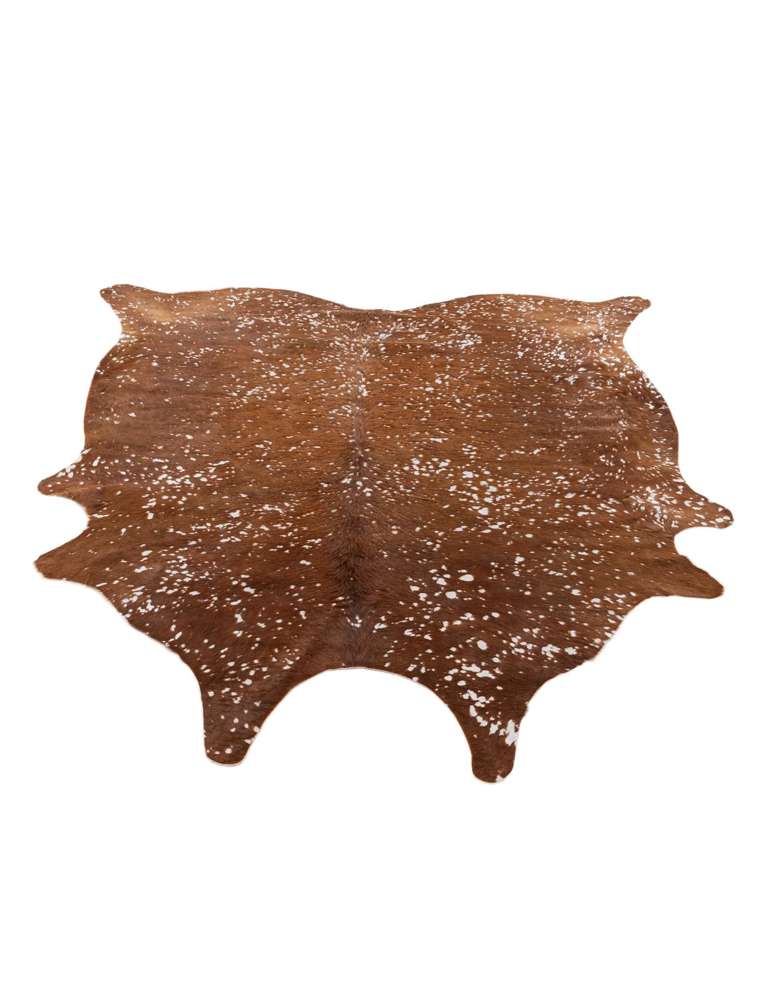 6' 10 x 7' Cowhide Leather Freeform Rug