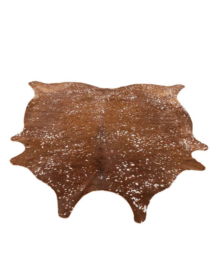 6' 10 x 7' Cowhide Leather Freeform Rug