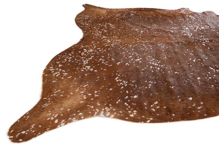 6' 10 x 7' Cowhide Leather Freeform Rug