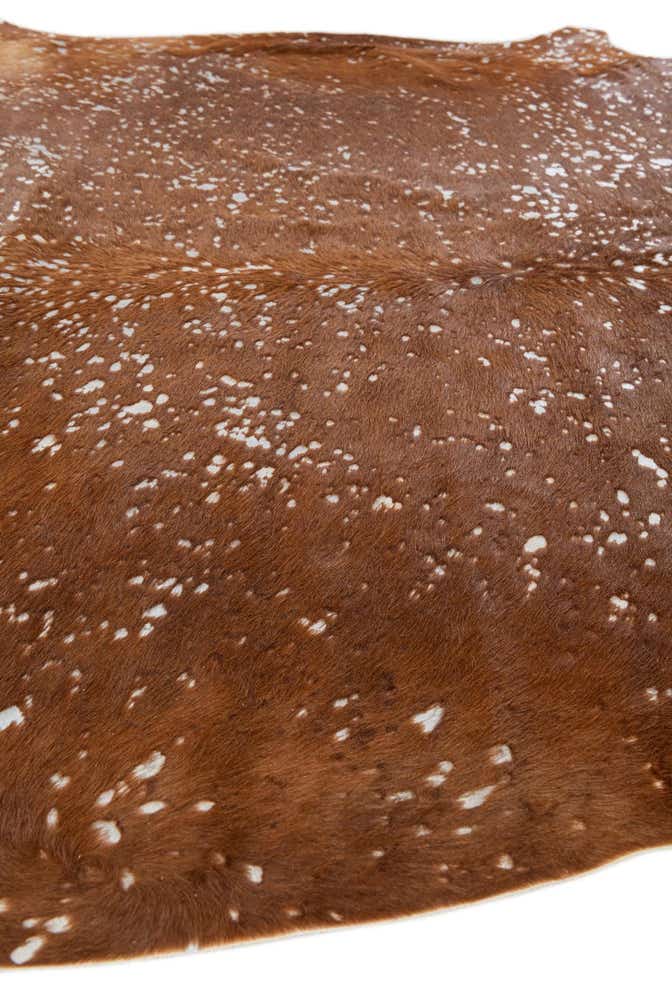 6' 10 x 7' Cowhide Leather Freeform Rug