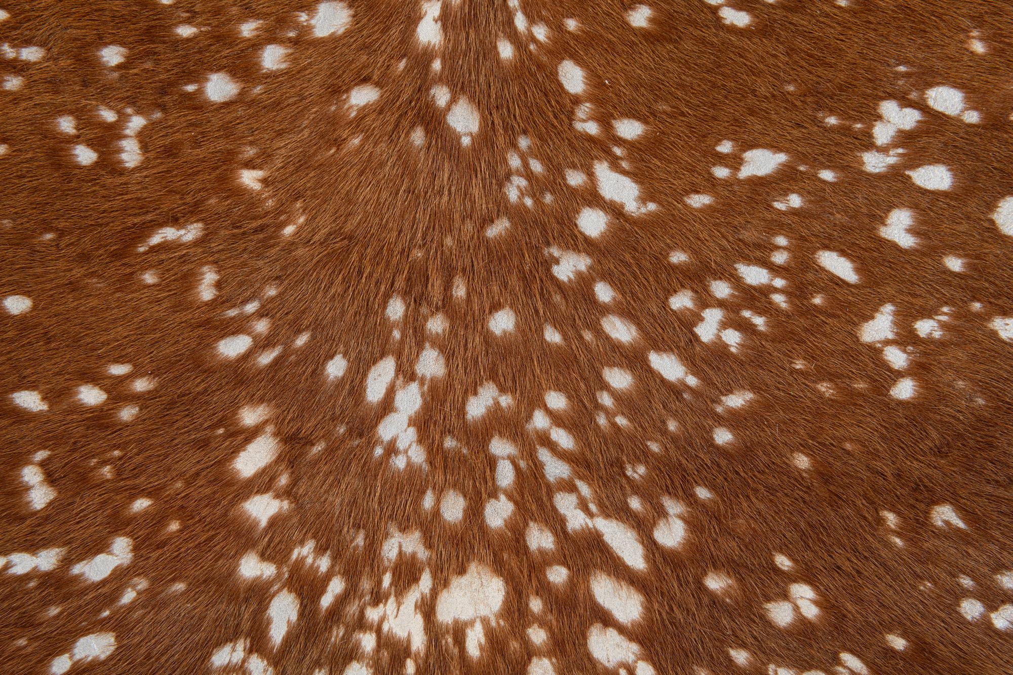 6' 10 x 7' Cowhide Leather Freeform Rug