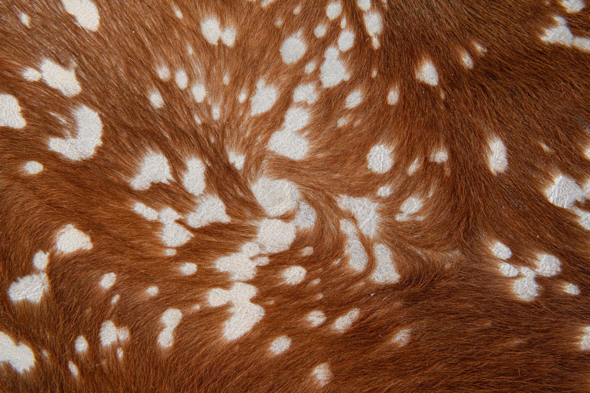 6' 10 x 7' Cowhide Leather Freeform Rug
