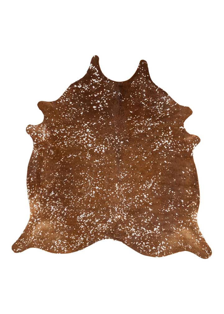 6' 10 x 7' Cowhide Leather Freeform Rug