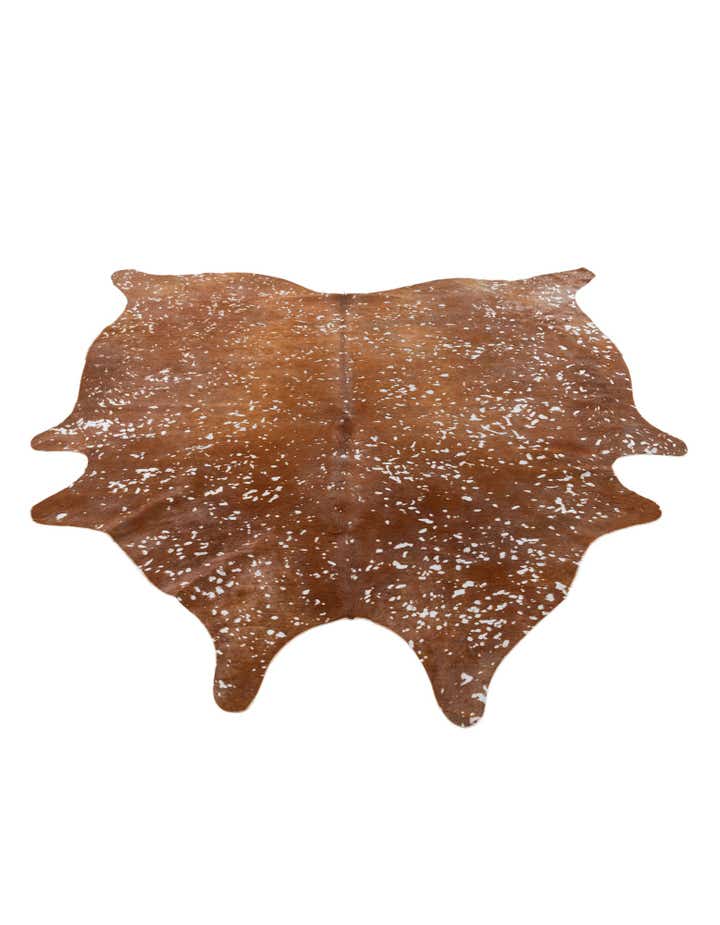 6' 10 x 7' 3 Cowhide Leather Freeform Rug