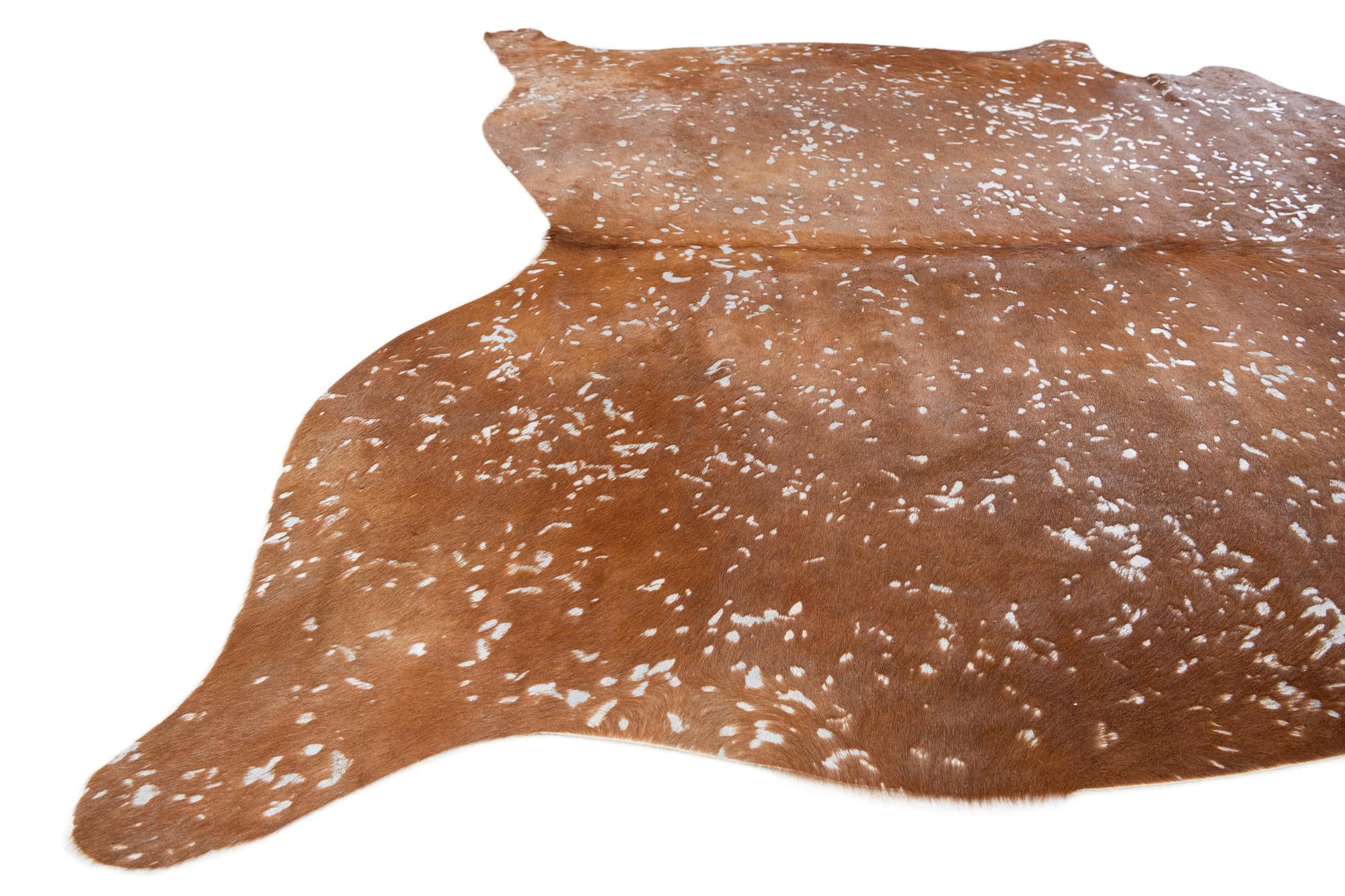 6' 10 x 7' 3 Cowhide Leather Freeform Rug